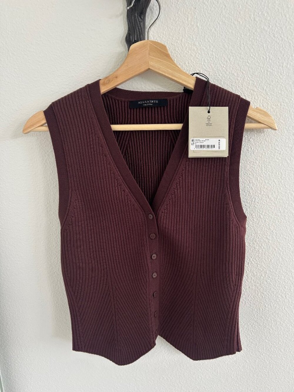 All Saints Cruz Ribbed Knitted Vest NWT - Picture 4 of 7